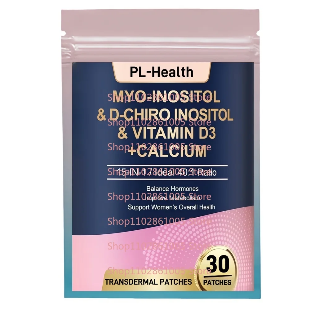 

30 Patches Myo-Inositol & D-Chiro Inositol Transdermal Patches for Women With Calcium Magnesium for Hormone Balance