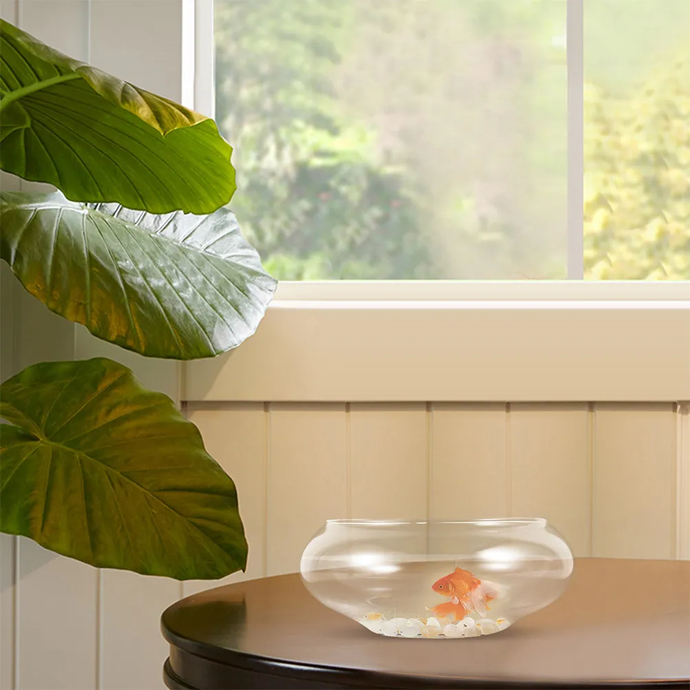 2 pcs Transparent Fish Aquarium Plastic Halloween Christmas New Year Bowl Fish Plant Bowl Betta Fish Bowl Glass