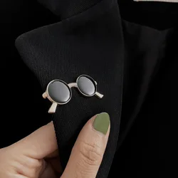 Vintage Mini Glasses Frame Brooches Punk Style Metal Sunglasses Pins Women Men Backpack Clothes Badges Corsage Fashion Jewelry