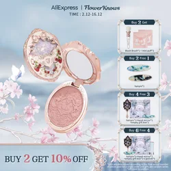 Flower Knows Strawberry Rococo Series Blush em relevo 5g Blush em pó