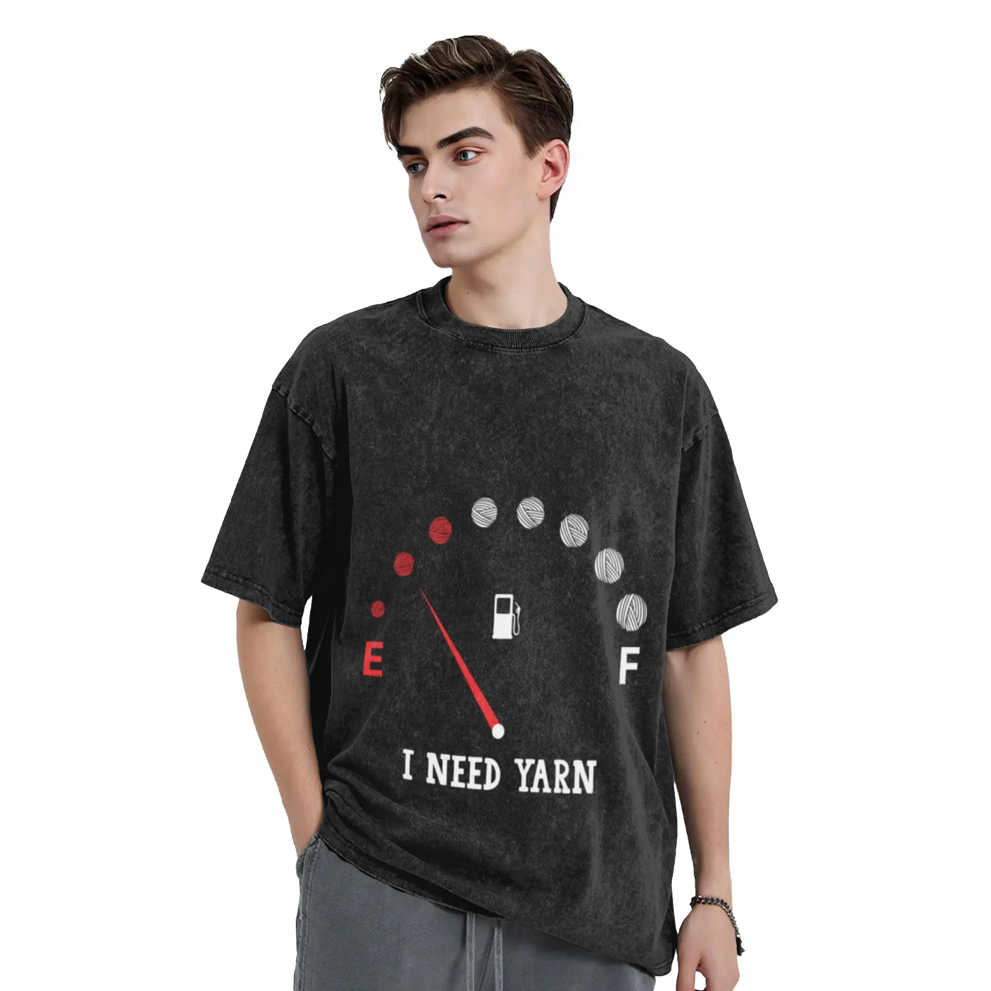 I need more yarn Classic Trendy A Washed T Shirt Men's Women's Oversized Cotton Tees Tops