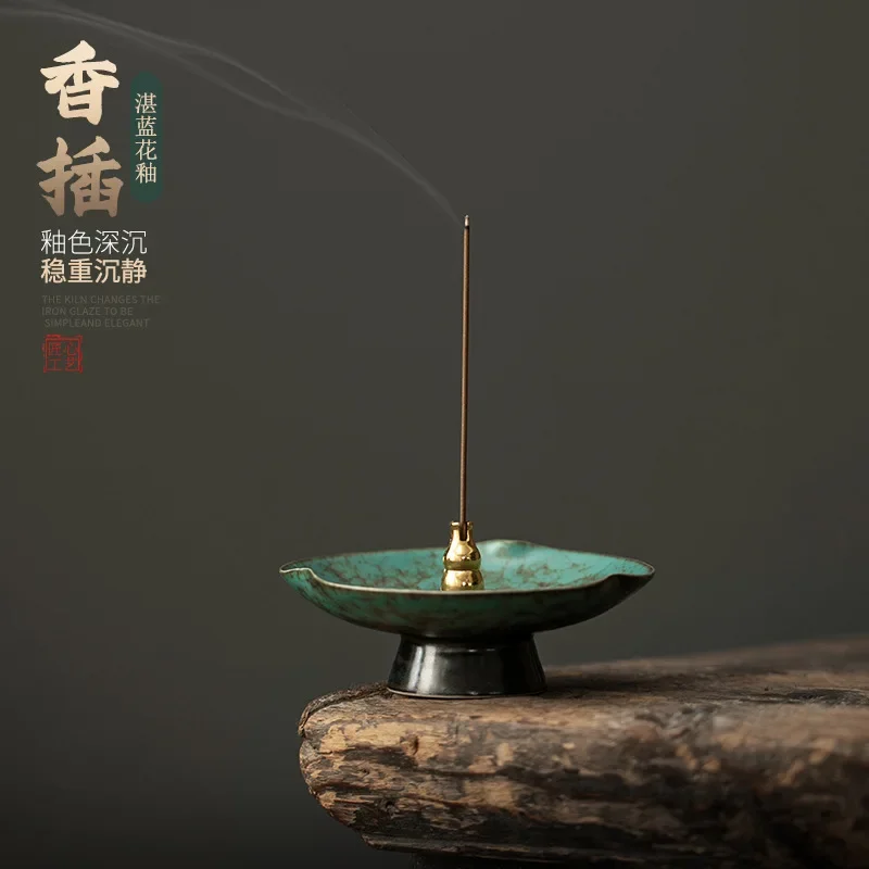Ceramic Incense Stick Holder Burner Base Ash Tray Sandalwood Stand for Indoor Home Aromatherapy Decor