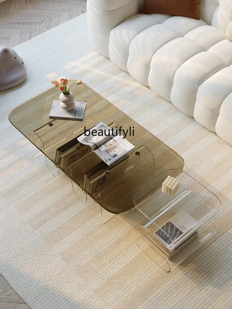 zq Acrylic Tea Table Arc Combination Living Room Home High Sense Designer Creative Table