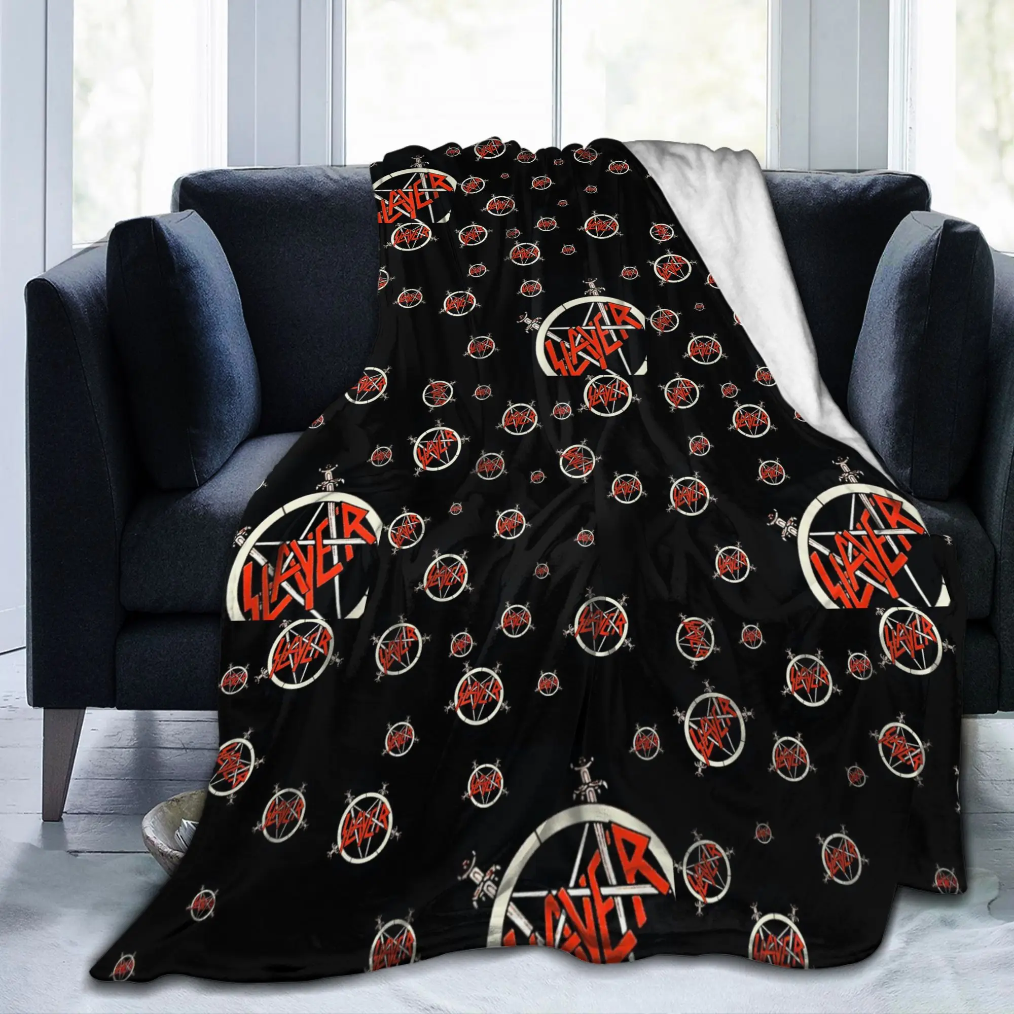 Custom 3D Printed Heavy Metal Rock S-Slayers Blankets Comfortable Soft Flannel Summer  Throw Blanket for Sofa Home Bed