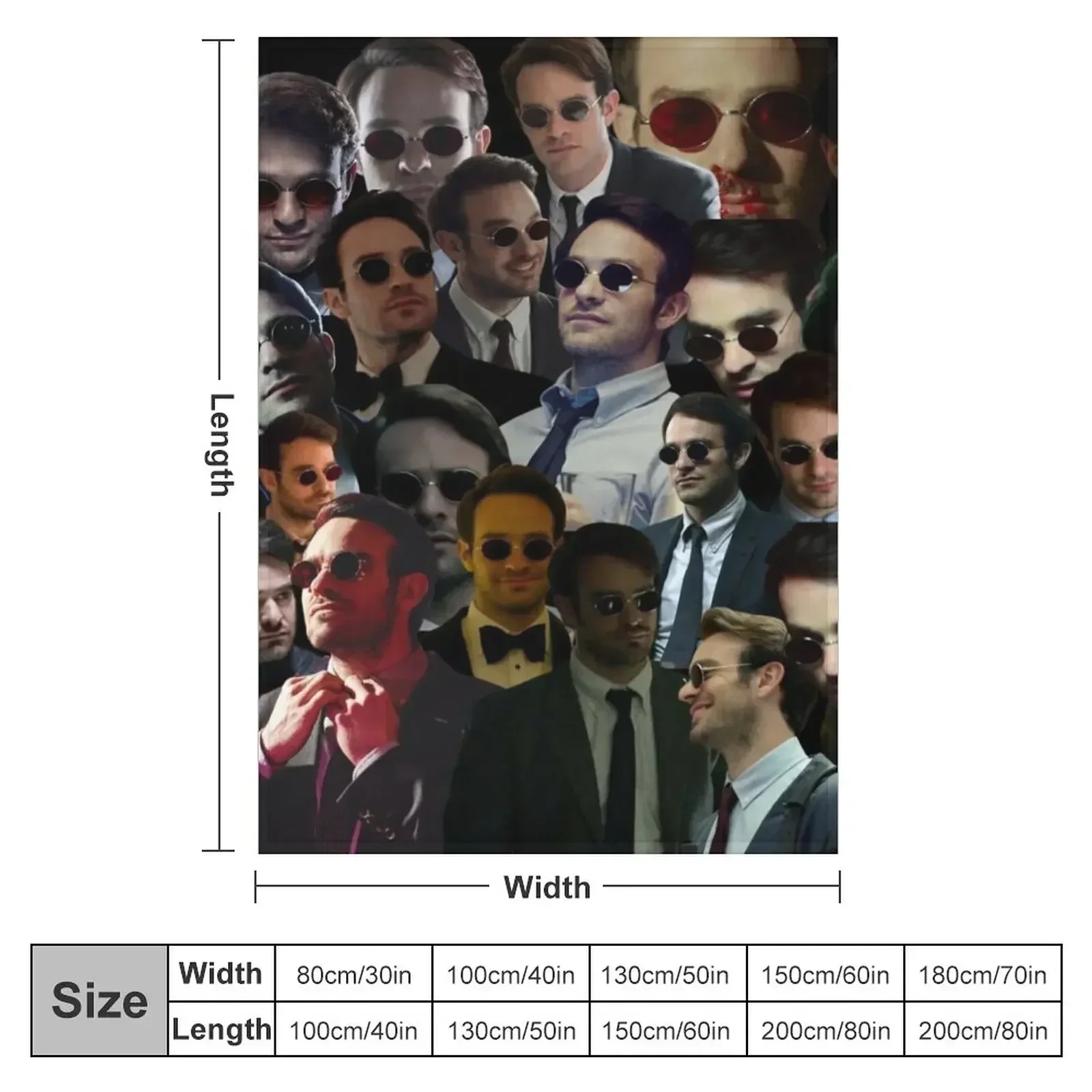 matt murdock-devil dare photo collage Throw Blanket anime Summer Beddings Blankets