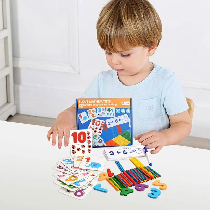 Palos de conteo, juegos de adición y resta, juego educativo, juguetes para niños, juegos de matemáticas Montessori para niños de 4, 5, 6 años, Earl