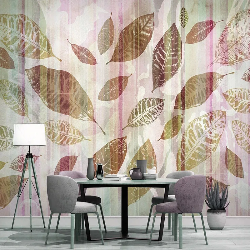 

Custom Photo Wallpaper Nordic Hand Painted 3D Plant Leaves Mural Living Room Bedroom Abstract Art Home Decor Papel De Parede 3 D