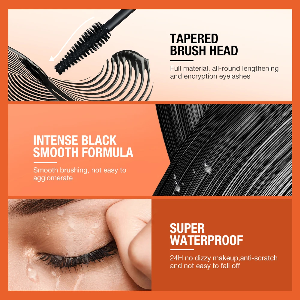 O.TWO.O Eyelash Mascara Lengthening Extension Eyelashes Thicker Waterproof 5D Silk Fiber Extra Volume Eye Mascara Cosmetics