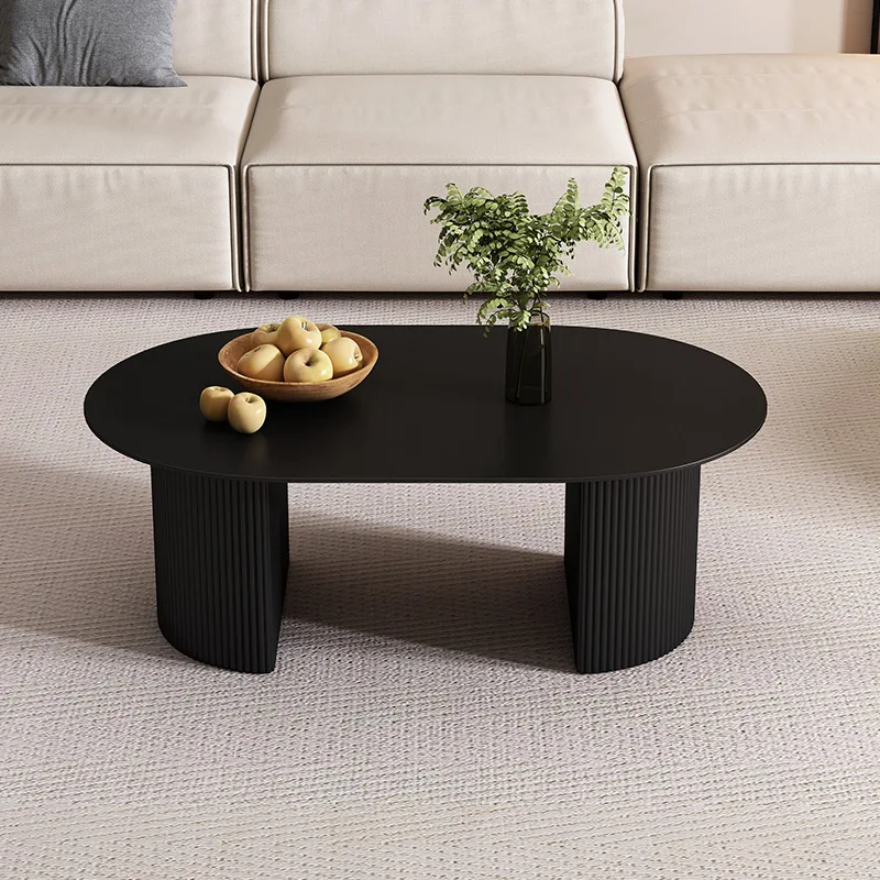 

Nordic design terrazzo coffee table simple marble tea table household small apartment living room oval rock slab tea table