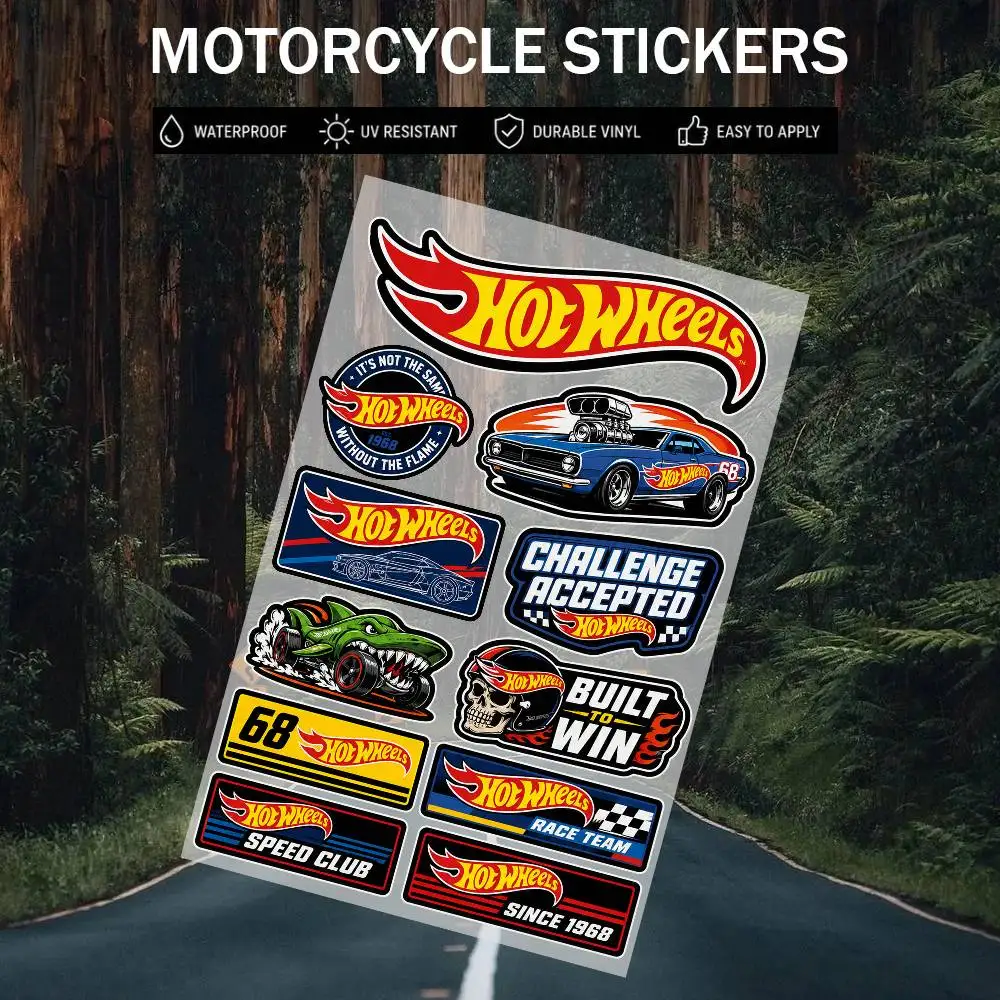 H-ot W-h-eels Aufkleber-Set Hochwertig Bedruckte und Geschnittene Aufkleber Motorrad-Aufkleber – Detail 3