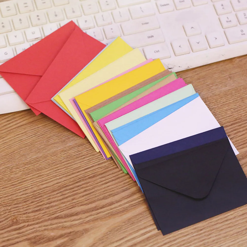 

100pcs Colored Small Envelopes For Money Cash Budgeting Storage Keys Coins Trinkets Decorative Paper Envelope Portable