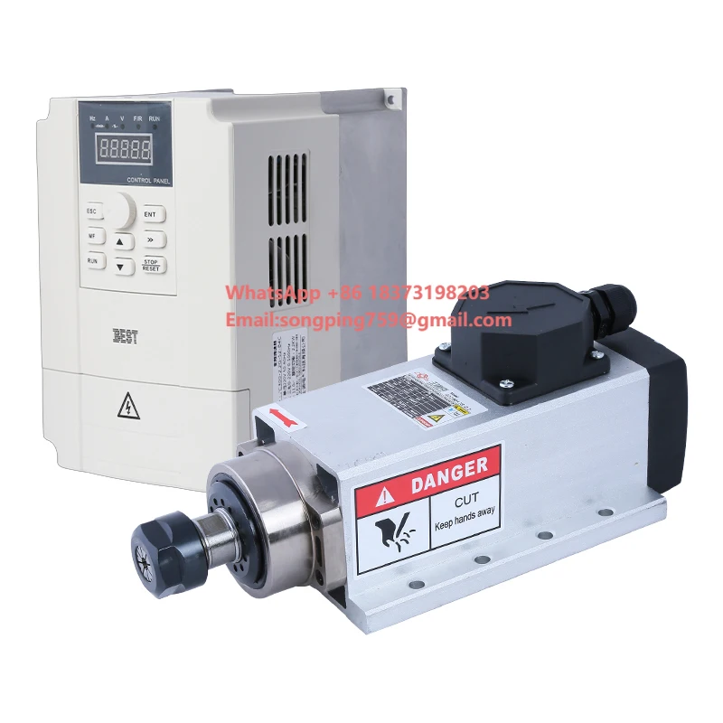 

CNC Milling Machine Accessories 2.2kw Er20 Nut Air Cooled Spindle Motor Inverter 2.2kw Woodworking Air Cooled Spindle Set