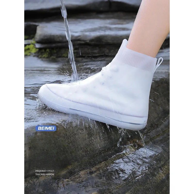 Reusable Rain Boots Waterproof Rain Shoes Covers Non Slip Silicone Overshoes Unisex Rubber Water Resistant Shoe Covers Rainy Day