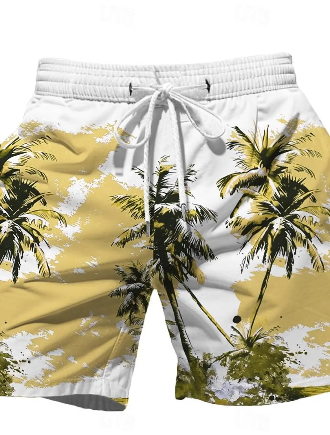 Fashion Coconut Tree Men's Board Shorts Hawaiian Shorts Swim Trunks Drawstring Short Holiday Beach Streetwear Harajuku