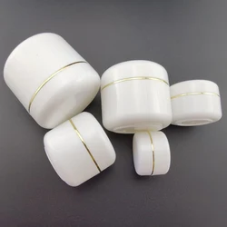 10g-500g Reise gesicht Creme Box Lotion Kosmetik behälter Silber Gold Rand weiß Kunststoff leer Make-up Glas Topf nachfüllbare Flasche