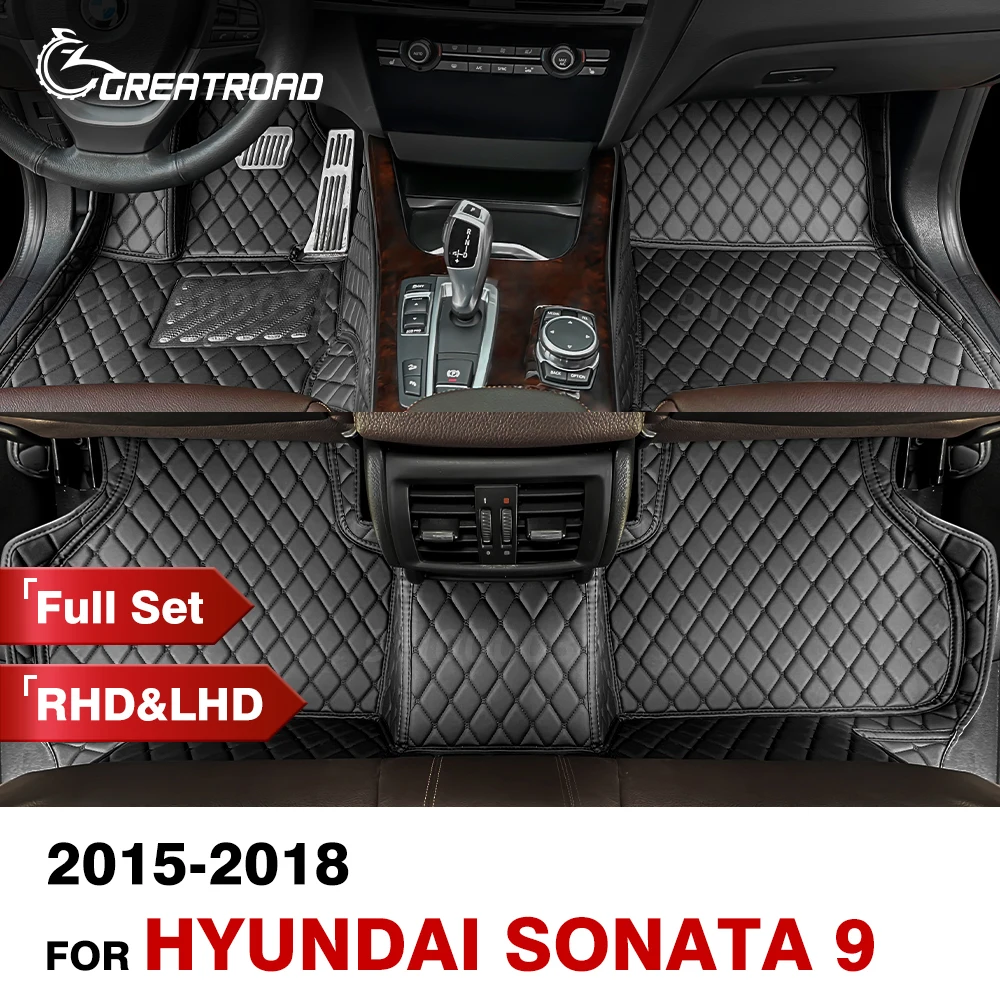 

Car Floor Mats For Hyundai Sonata 9 2015-2018 Custom Auto Foot Pads Automobile Carpet Cover Interior Accessories