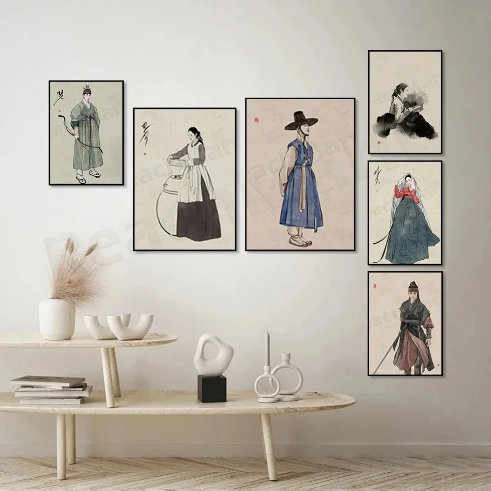 Korean Swordsman, K-Drama, Korean Hanbok, Korean Palace, Korean Couple, Korean Dance, Canvas Poster Asian Art Home Decor