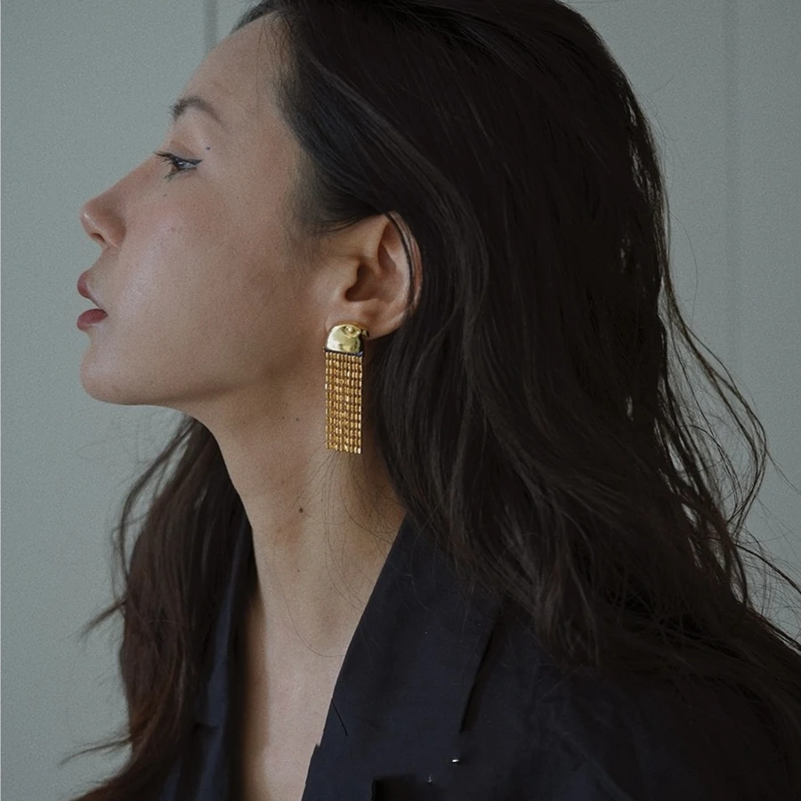 مجموعة أقراط متدلية من النحاس المطلي بالذهب عيار 18 قيراط على شكل حيوان النسر على الطراز المصري للنساء، إكسسوار أذن نسائي #2