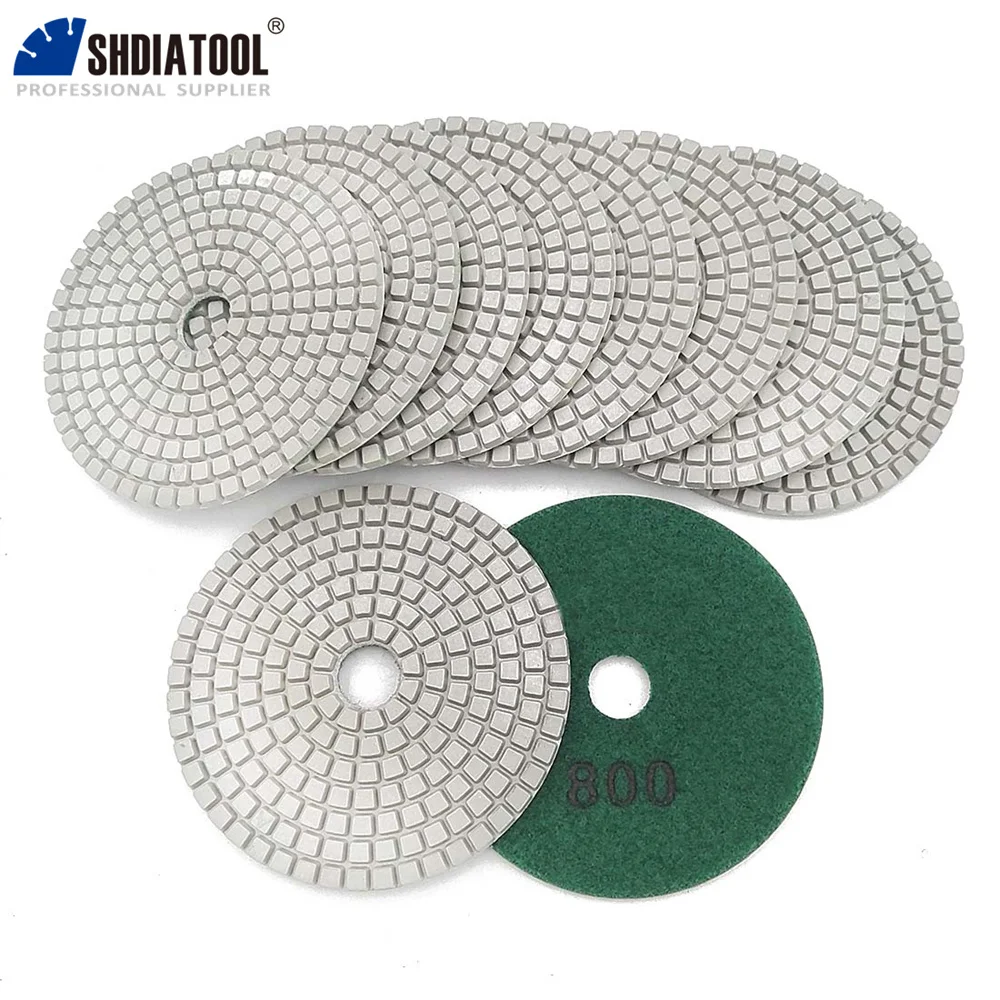 SHDIATOOL 10Pcs #800 Diameter 100mm White Resin Bond Sanding Discs 4\