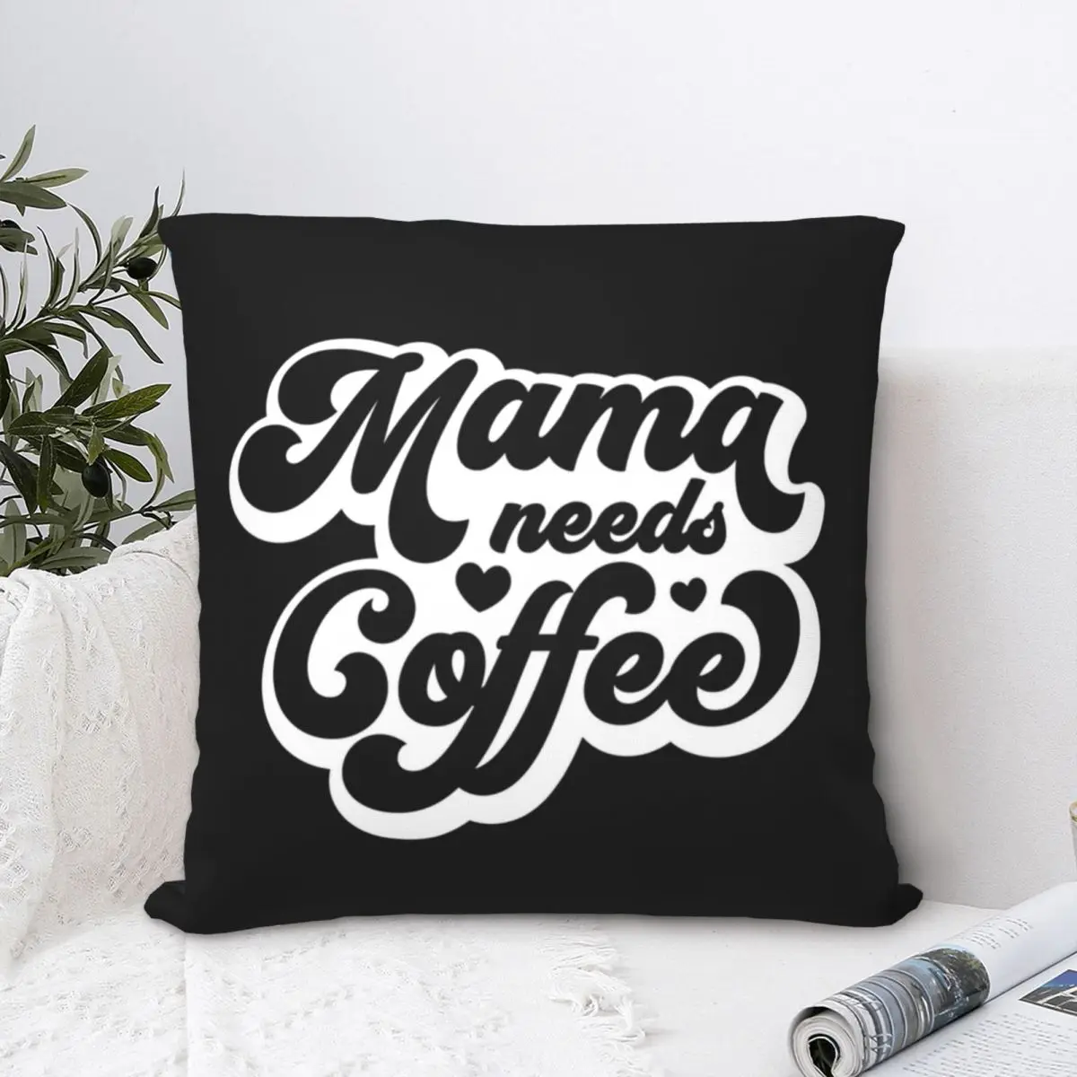 

Mama Need Coffee Square Pillowcase Polyester Pillow Cover Velvet Cushion Decor Comfort Throw Pillow For Home Sofa