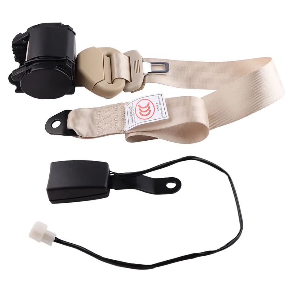 

3 Points Adjustable Car Seat Belt Lap Belt Retractable Safety Strap Set Auto Safety Belts Emergency Lock with Alarm Sensor