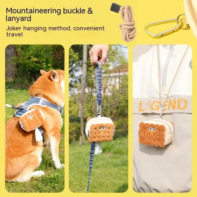 Shaped Pet Waste Bags Biscuit Design Dog Cat Poop Bags Portable Dispenser Holder Outdoor Pets Cleaning Supplies Brand