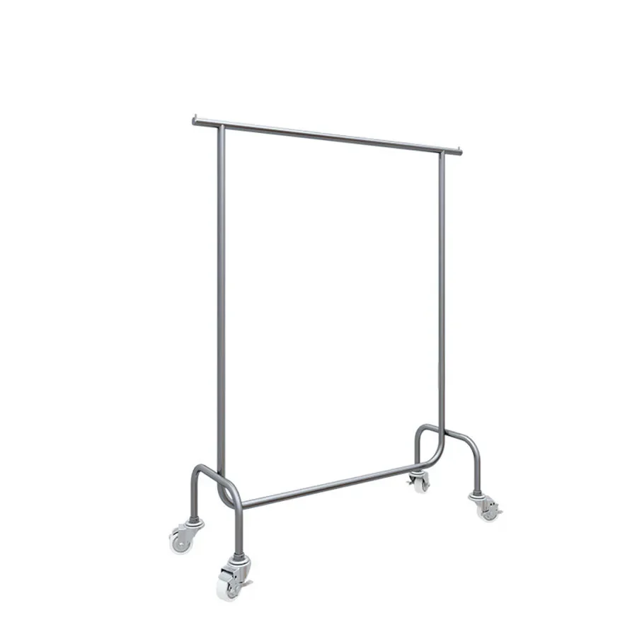 Floor Standing Cloth Racks Wheels Moving Outdoor Boutique Coat Hanging Mobile Clothes Hanger Vertical Colgador Salon Furniture