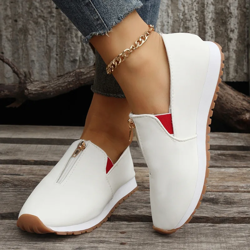 

Shoes Woman Flats Modis Casual Female Sneakers Round Toe Wedge Basket 2024 Dress Cute Big Size Summer Sports New Spring Flock Fa