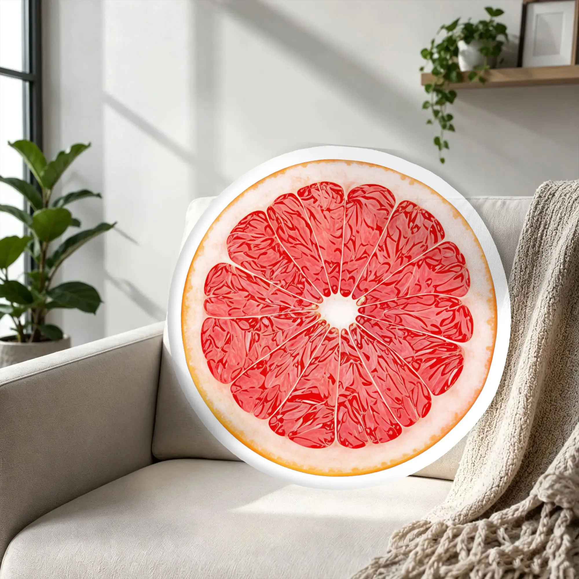 Customized Super Funny Colorful Summer Fruit  Cushions Polyester Playful Bright Tropical Pillows for Christmas