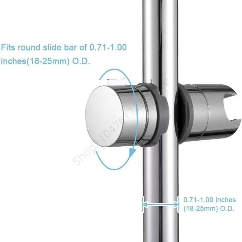 Adjustable Shower Head Holder 18mm~25mm Universal Bathroom Bracket ABS Chrome Plated Hand Shower Rail Slider Clamp