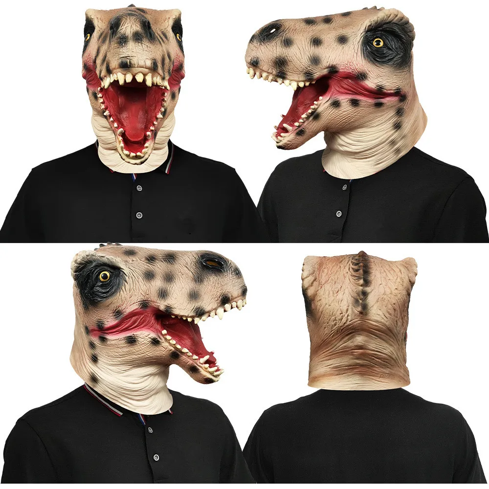 Dinosaurier-Maske aus Latex, Dino-Maske für Halloween, Cosplay, Tierkostüm, Party-Requisite – Detail 3