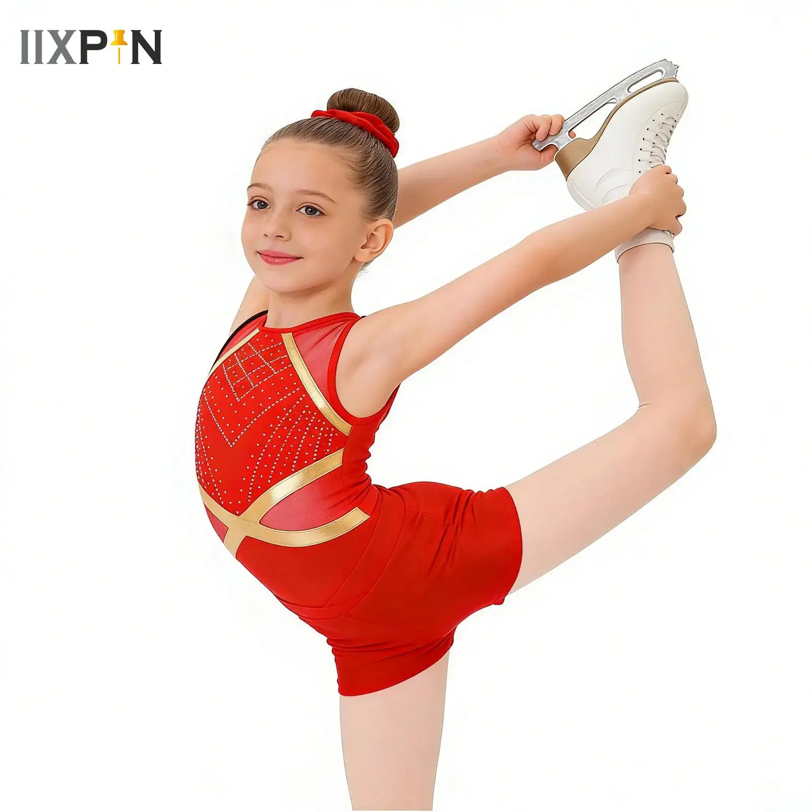 

Sleeveless Bodysuit Children Jumpsuit Wear Kid Girls Gymnastics Figure Skating Ballet Dance Practice Outfit Yoga Workout Clothes