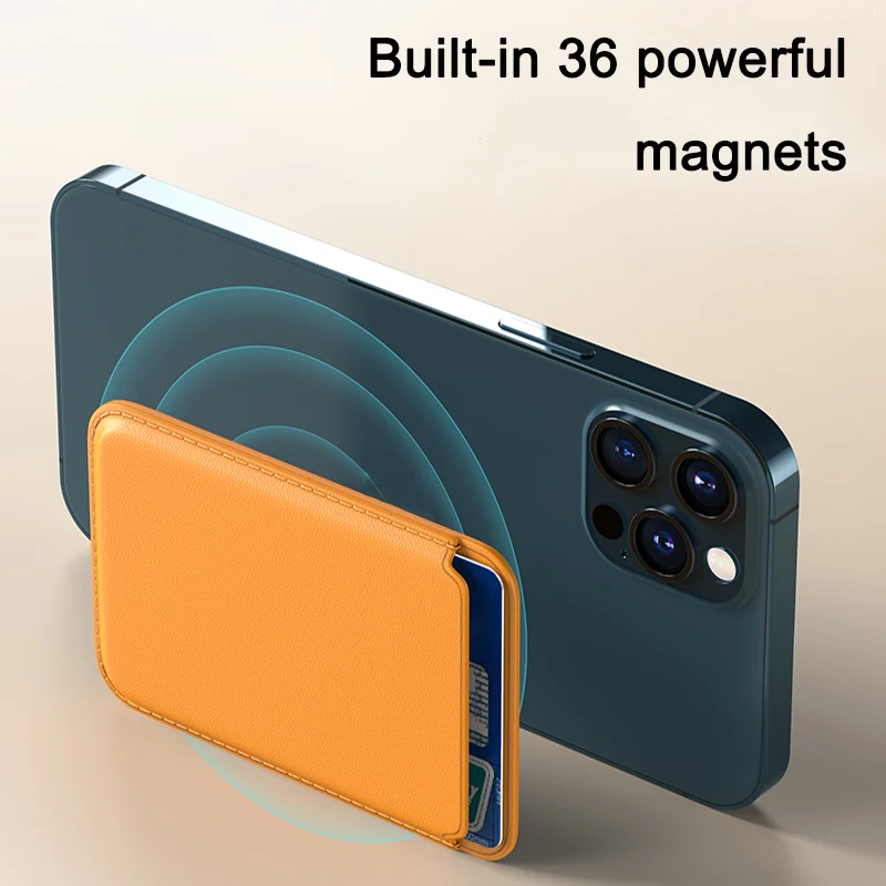 ل Magsafe AirTags محفظة جلدية الحقيبة المغناطيسية حامل بطاقة الهوية آيفون 16 15 14 11 12 13 برو ماكس زائد الغطاء الخلفي بطاقة الجيب