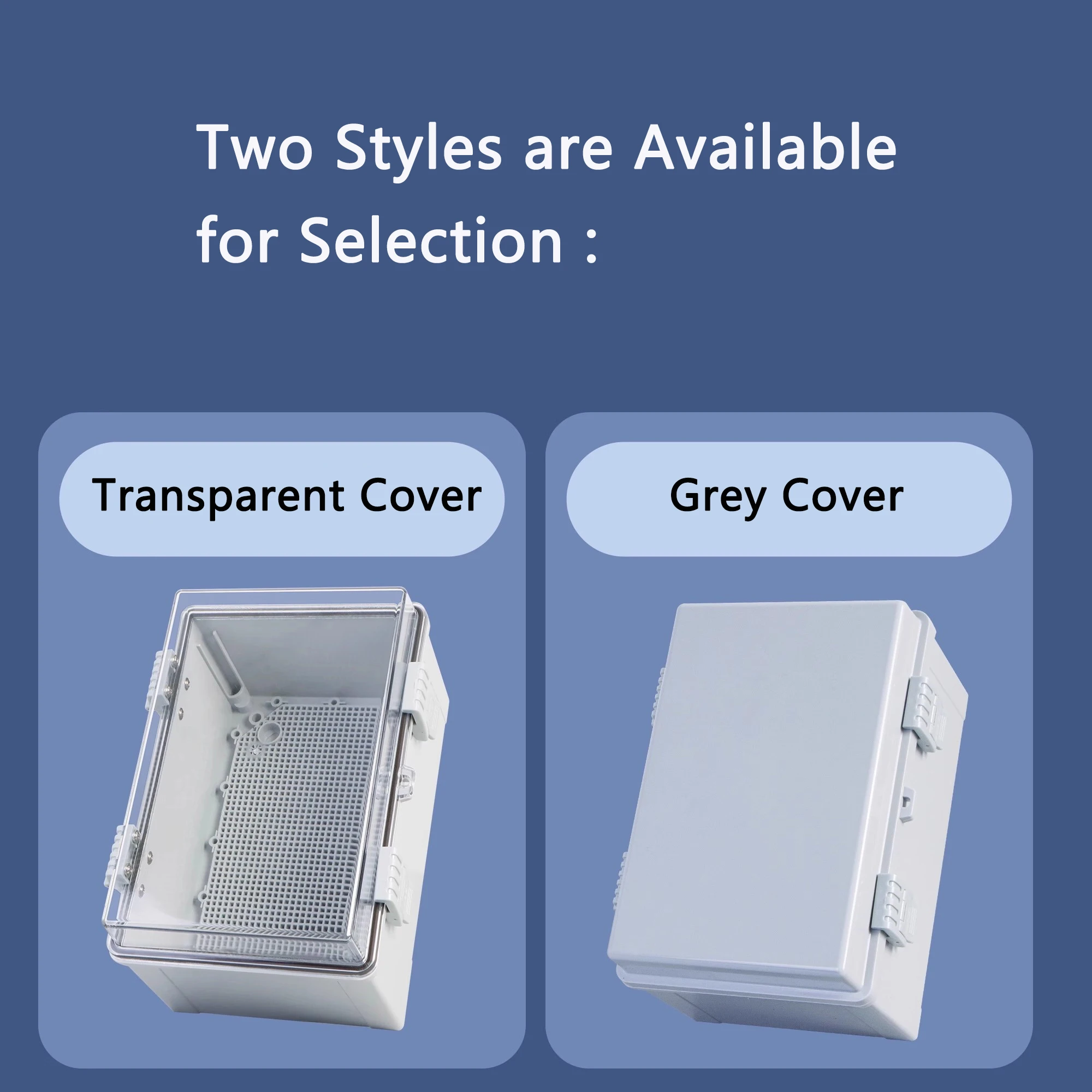 IP66 Waterproof Gray/Transparent Cover Enclosure Juction Box ABS Plastic Outdoor Electronic Instrument Hinge Case