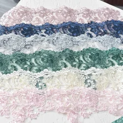 Multicolor Border Embroidered Lace Trim, Wedding Dress Head Accessories, DIY Material Curtain, Hand-embroidered Lace Fabric