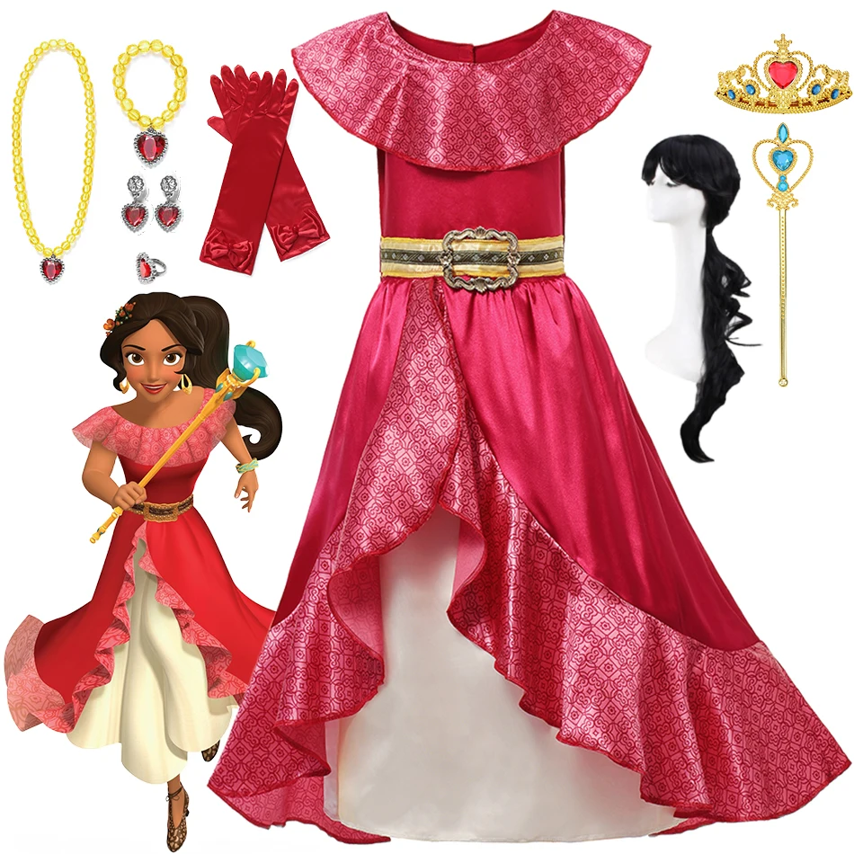 

Disney Elena Princess Dress Girl Elena Cosplay Costume Kids Halloween Party Clothes Dress Up Carnival Frocks Birthday Outfits