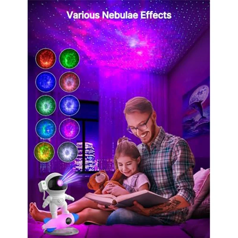 جهاز عرض LICE-Astronaut Galaxy، جهاز عرض Galaxy Night Light، جهاز عرض Space Buddy للأطفال مع جهاز تحكم عن بعد وتحكم في التطبيق Durabl