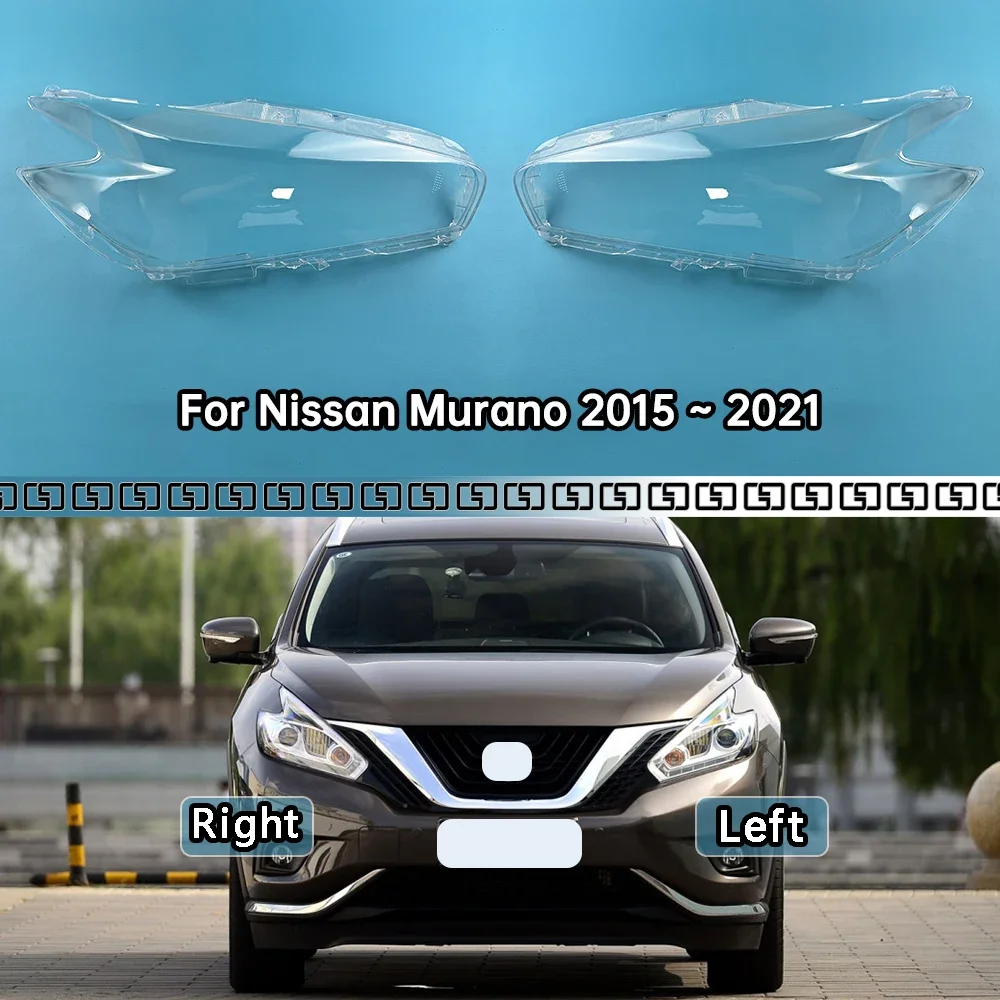 

For Nissan Murano 2015 ~ 2021 Left Right Transparent Headlight Lens Cover Headlamp Lampshade Lampcover Head Lamp Glass Shell