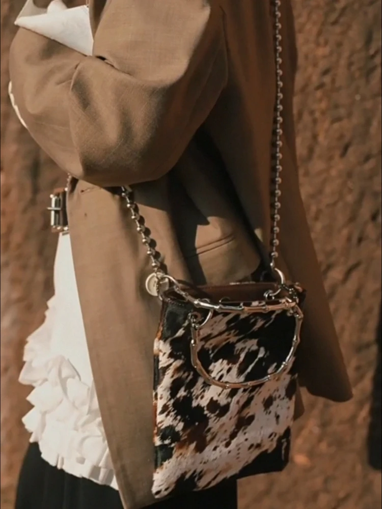 

Niche Fashion Chains Phone Bag Women Genuine Leather Bag\Handbag Simple Real Leather Casual Shoulder Crossbody Bag Small