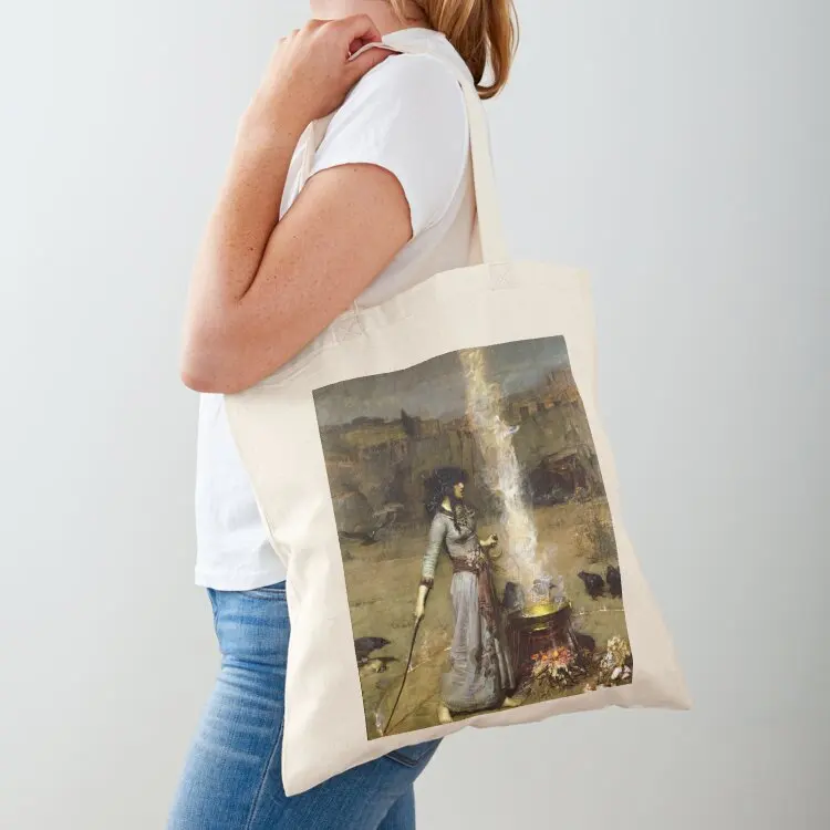

The Magic Circle - John William Waterhouse Tote Bag Women's handbag Portable shopping bag canvas tote shopper bag women