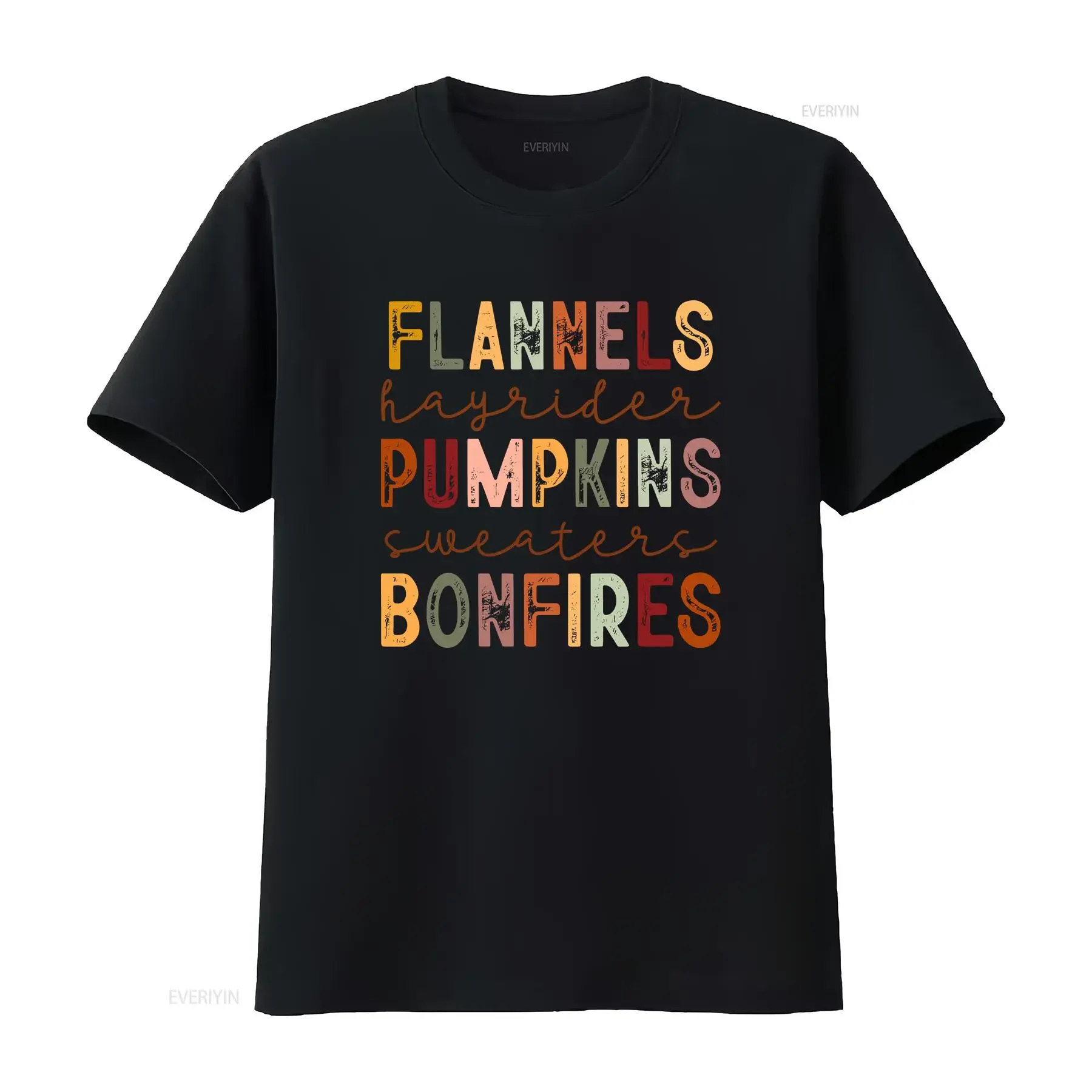 Flannels Pumpkins Bonfires T Shirt Fall Thanksgiving Pumpkin Spice Autumn Cute vintage Washed Top For Everyday Wear Versatile