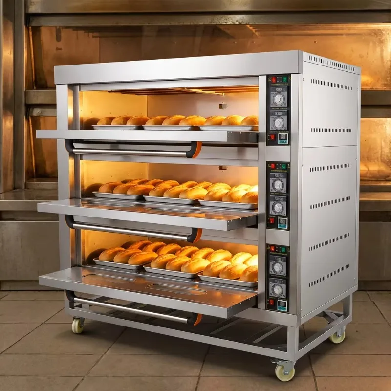 3 Deck 9 Trays Industrial Commercial Bakery Oven Electric Bread Oven for Baking