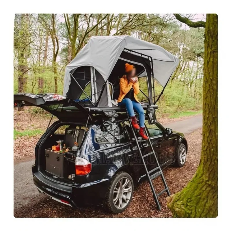 Custom Soft Roof Top Tent 2 Person Double Layers Waterproof Durable Easy Install Off Road Universal Fit Sturdy Practical Camping
