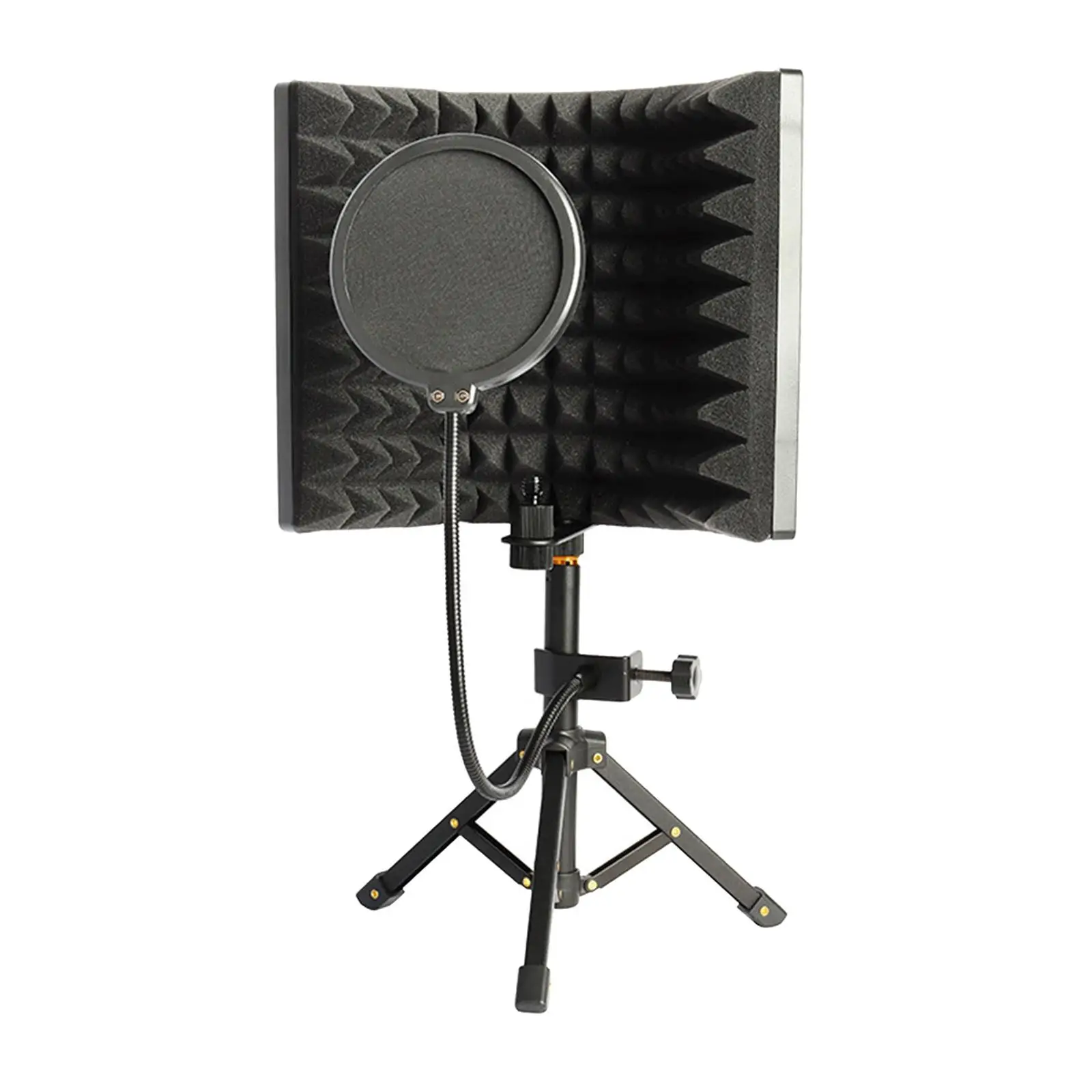 Foldable Studio Recording Microphone Isolation , w/Pops' Filter and Stand,High Density Absorbent Foam to Filter Vocal. Suitable