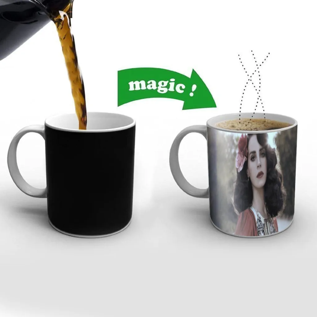 

Lana Del Rey Singer Friends Birthday Gifts Color Changing Magic Ceramic Creative Coffee Mugs Tea Cups