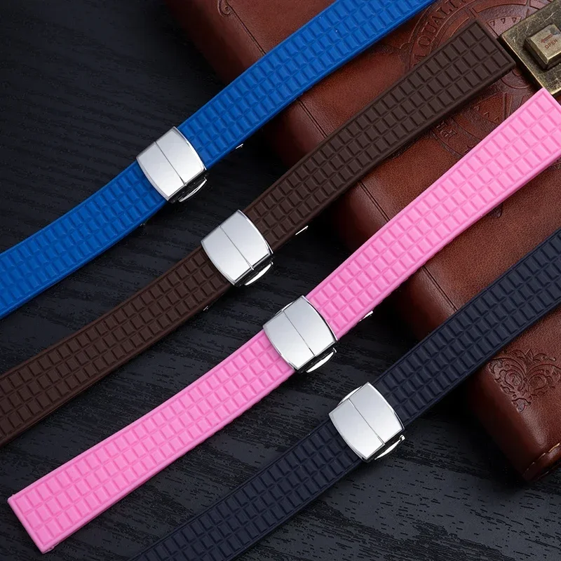 18mm 19mm Soft Quality Watchband Rubber Silicone Watch Band For Patek Strap For Philippe Belt Ladies Aquanaut 5067A Fold Buckle