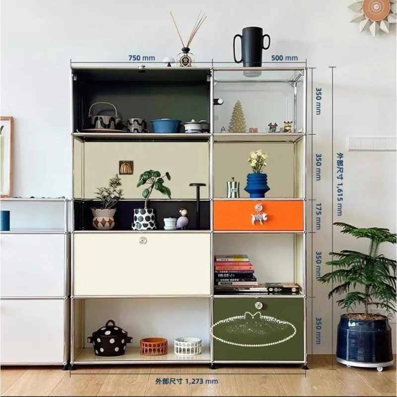 Medieval Modular Combination Side Cabinet Stainless Steel Storage Cabinet