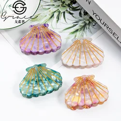 YHJ Small Seashells Hair Claw Cute Design Hawaiian Style Acrylic Hair Claw Clips Hair Accessories for Women Girls