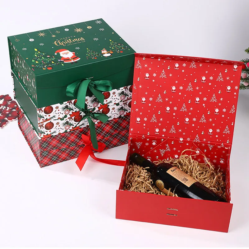 

Christmas Gift Boxes With Lids And Ribbon Present Boxes For Gifts Wrapping Xmas Party Favor Boxes Merry Christmas Decorative Box