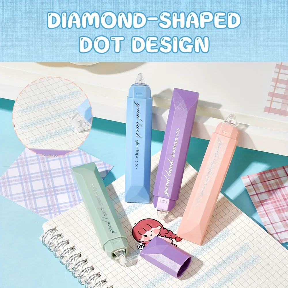 4PCS Double-sided Dot Tape, 360 ° Rotating Adhesive, Suitable for Scrapbooks, School Supplies, Double-sided Dot Tape view 6